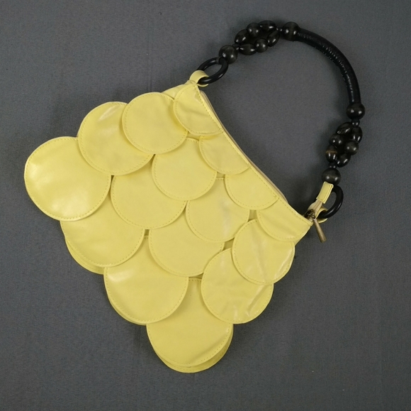Vintage Handbags - Art deco Ladies yellow petal shoulder bag